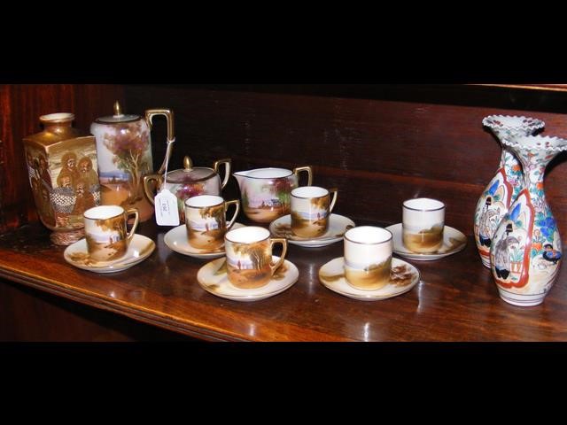 A hand painted Noritake teaset, together with Sats