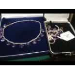 A suite of amethyst jewellery