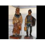 A pair of unusual Austrian papier mache figures -