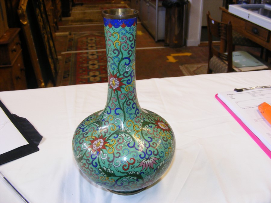 A Chinese cloisonne baluster vase - 28cm high - Image 4 of 7