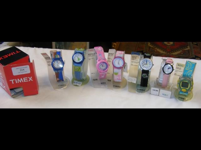 Seven children's Timex watches - boxed