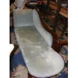 A 19th century chaise longue on turned supports