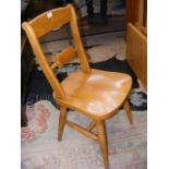 Six solid wood farmhouse dining chairs