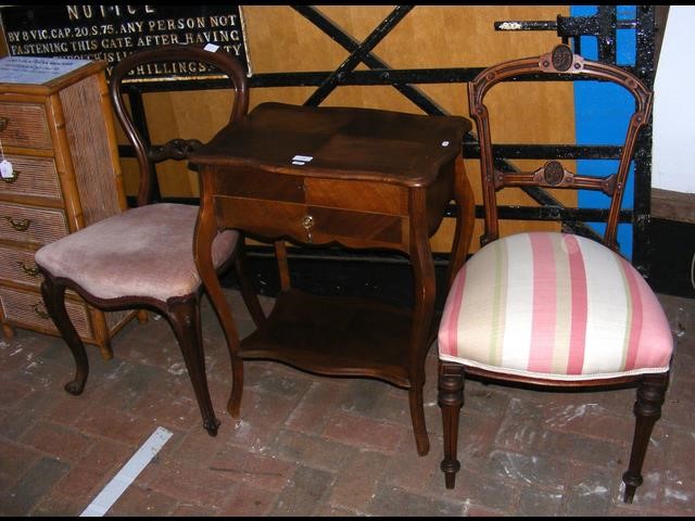 A small French style worktable, together with two