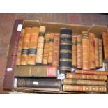 A quantity of leather bound volumes, including Mar