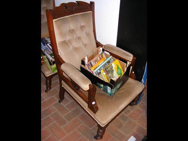 A late Victorian easy chair