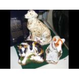 Royal Crown Derby 'Labrador' paperweight, together