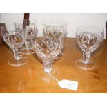 Five matching wine glasses by Stuart 'Melrose' pat