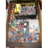 A mass of Citadel Warhammer paints and two boxes o