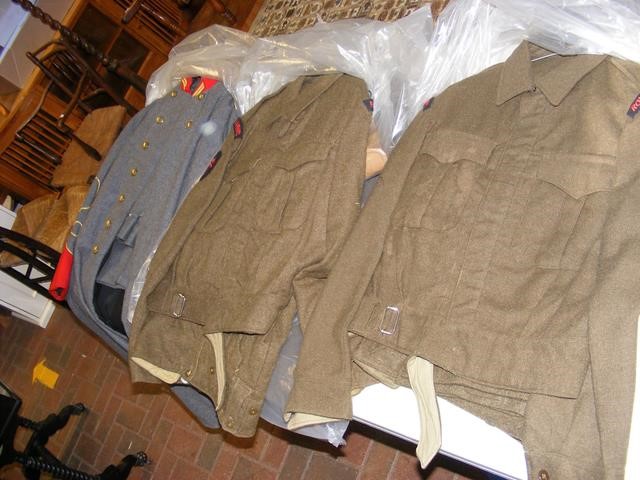 A vintage Royal Marine uniform with gaiters, toget