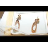 A pair of Welsh gold earrings in presentation case