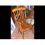 A country spindle back armchair