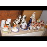 A selection of collectable china, including Staffo