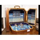 A canteen of cutlery in fitted carrying case