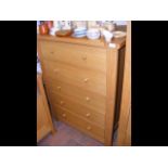 The matching chest of five long drawers - width 86