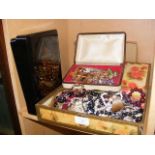 Three boxes of assorted costume jewellery