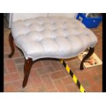 An antique French style stool with newly upholster
