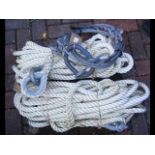 Approx. 77ft of rope with eyelets and shackle, ano