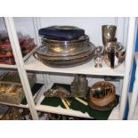 A collection of silver plated items etc