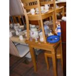 A draw leaf dining table together with the set of