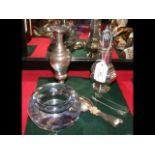 Silver Apostle teaspoons, vase, together with a