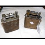 Two large table lighters - one being Dunhill