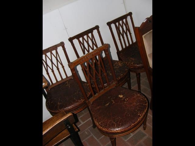 A set of four 19th century ship's saloon chairs wi - Image 2 of 11
