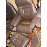 A Stressless swivel/recliner chair with foot stool