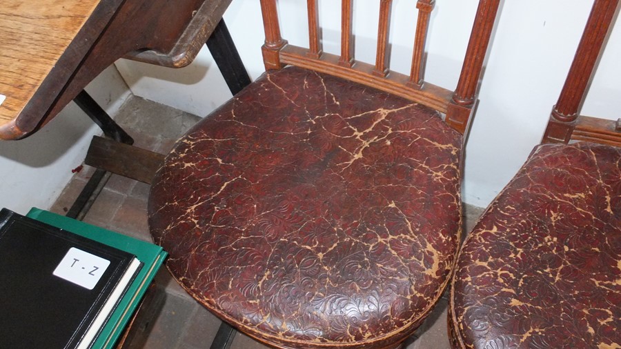 A set of four 19th century ship's saloon chairs wi - Image 9 of 11