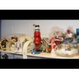 A collection of festive giftware - on two shelves