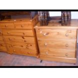 A pine chest of teo short and four long drawers -