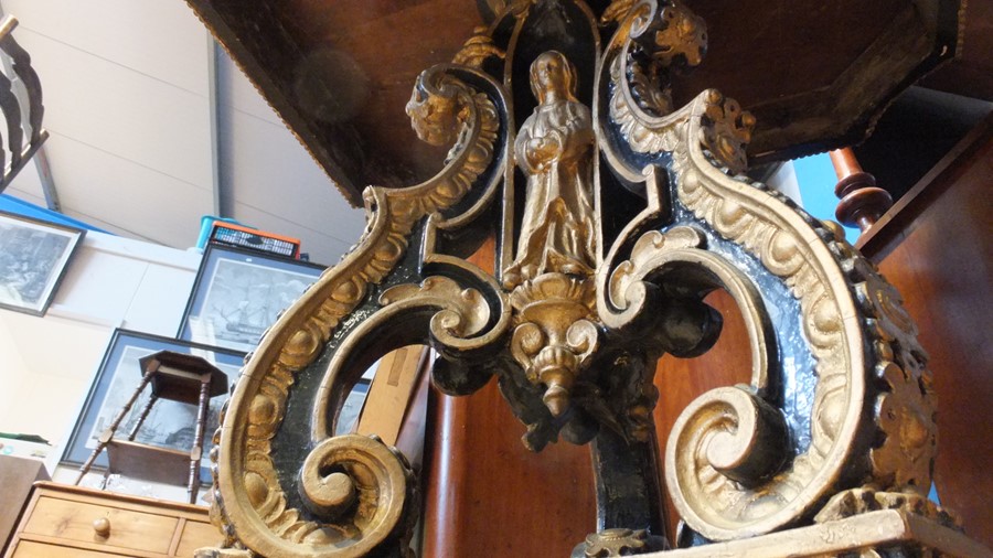 A gilt and black painted centre table on tripod ba - Image 11 of 12