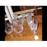 Six cut glass wine glasses by Thomas Webb in the '