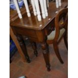 A Victorian mahogany side table with single drawer