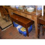 A pine kitchen table with drawers either side - 14