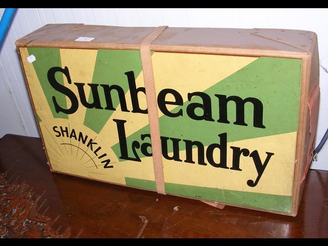 A vintage laundry box 'Sunbeam Laundry, Shanklin'