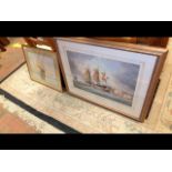 A W.H Bishop print entitled HMS Victory Entering P