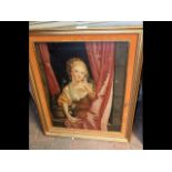 An oil on canvas of seated lady -