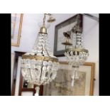 A crystal drop ceiling light - 48cm, together with