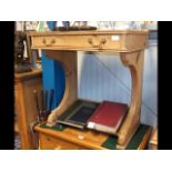 A pine Gothic style side table with single drawer