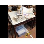 A Victorian marble top washstand with two drawers