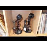 Two vintage candlestick telephones