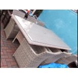 A good quality Cozybay rattan garden table, together