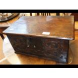 A period oak small proportioned box - 43cm - with