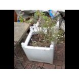 A pair of white painted square garden planters, to