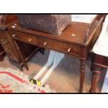 A mahogany washstand with two drawers to the front