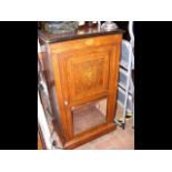 An inlaid Edwardian music cabinet