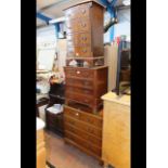 Three reproduction chest of drawers of various siz