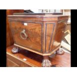 A Regency mahogany cellaret on Lion paw feet - 68c