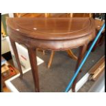 A Chinese hardwood half-round hall table